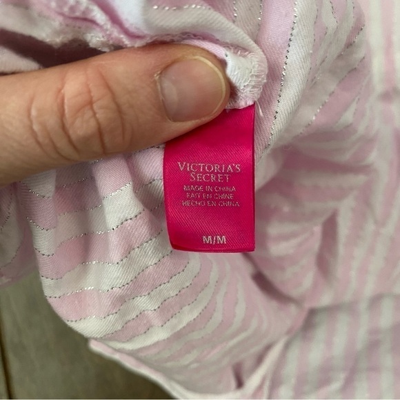 Victoria’s Secret pink striped dress shirt size medium - Picture 8 of 8